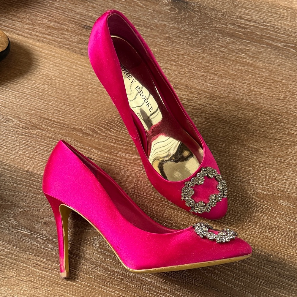 Audrey Brooke Pink Embellished Heels